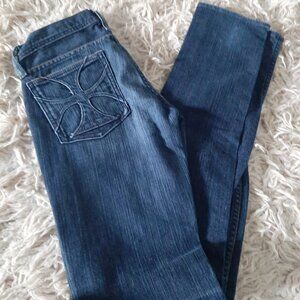 Dark denin straight leg low waist jeans